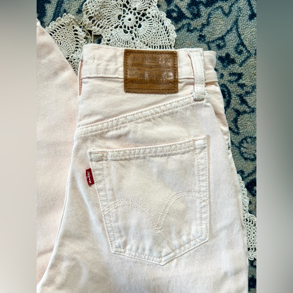 Levis premium palest peach high loose taper mom jeans 100% cotton modern vintage - Picture 7 of 10